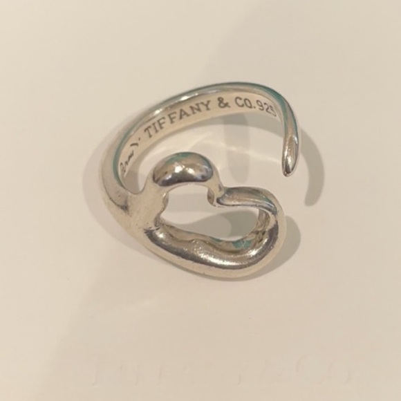 Tiffany 7 Co Elsa Peretti Sterling Silver Open Heart size 6 - Picture 10 of 14